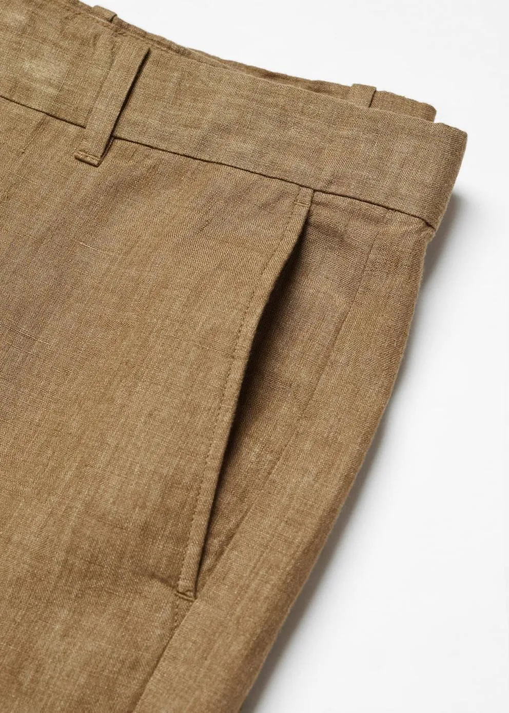 Pantalons | Homme MANGO Bermuda 100 % Lin Tabac